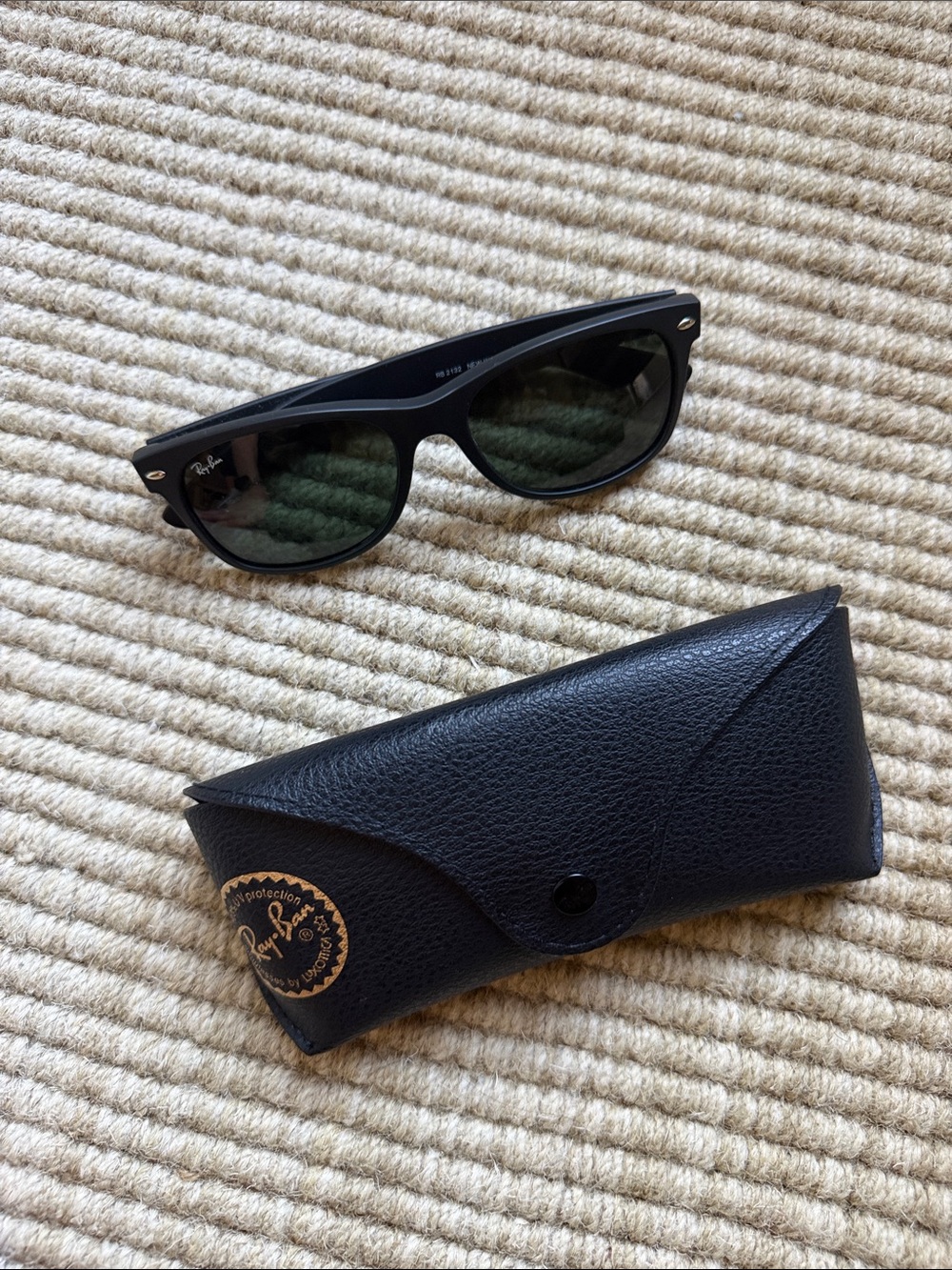 Ray-Ban Black Wayfarer-style Sunglasses with Black Case